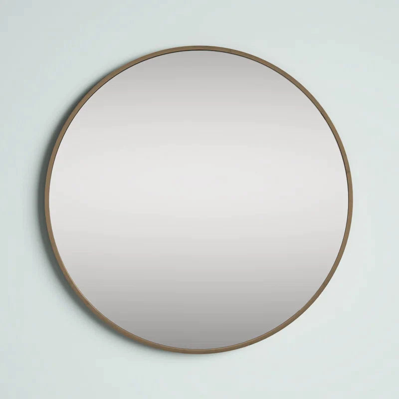 Needville Round Metal Wall Mirror